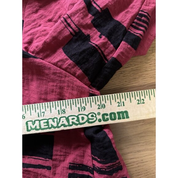 Habitat Clothes To Live In Women Small Black Red Cowl Neck Lagenlook Tunic Top - Picture 5 of 10